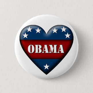 Badge Rond 5 Cm coeur patriotique d'obama