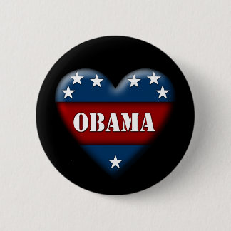 Badge Rond 5 Cm coeur patriotique obama