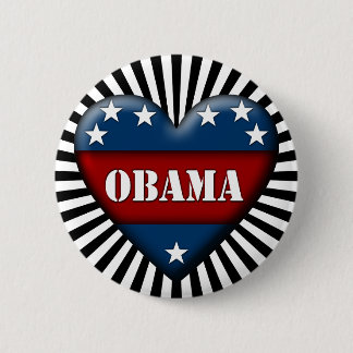 Badge Rond 5 Cm coeur patriotique obama
