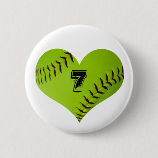 Badge Rond 5 Cm Coeur personnalisé du base-ball