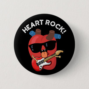 Badge Rond 5 Cm Cœur Rock Drôle Musique Jeu Fond Sombre