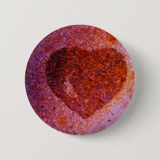 Badge Rond 5 Cm coeur rose corail (Devant)