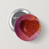 Badge Rond 5 Cm coeur rose corail (Devant & derrière)
