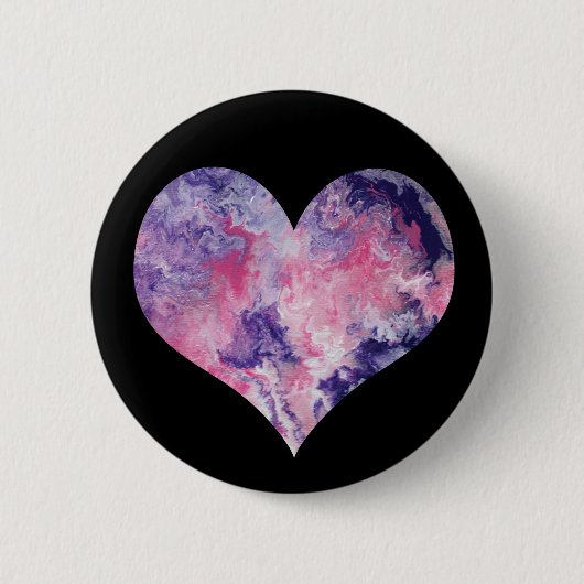 Badge Rond 5 Cm Coeur rose et pourpre (Devant)