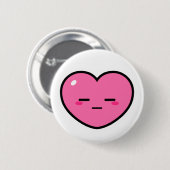 Badge Rond 5 Cm Coeur rose sans expression (Devant & derrière)