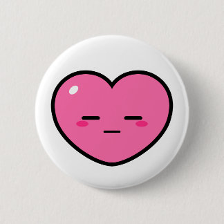 Badge Rond 5 Cm Coeur rose sans expression