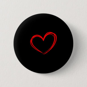 Badge Rond 5 Cm Cœur rouge Amour cool Cœur graphique Saint-Valenti