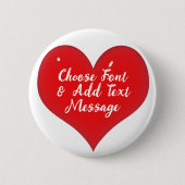 Badge Rond 5 Cm Coeur rouge brillant (Devant)