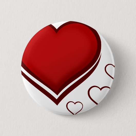 Badge Rond 5 Cm Coeur rouge stylisé aux coeurs plus petits (Devant)
