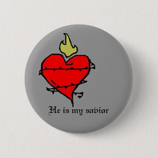 Badge Rond 5 Cm Coeur sacré