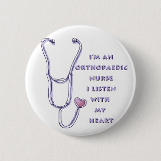Badge Rond 5 Cm Coeur stéthoscope Infirmière orthopédique