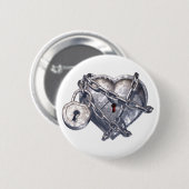 Badge Rond 5 Cm Coeur verrouillé (Devant & derrière)