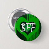 BADGE ROND 5 CM COEUR VERT (Devant & derrière)