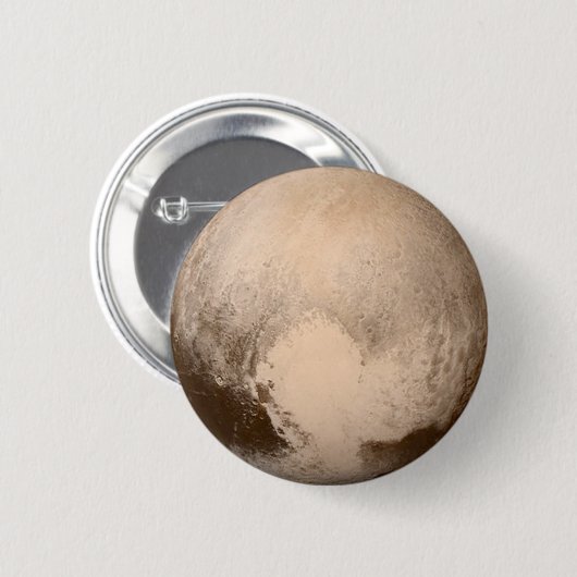 Badge Rond 5 Cm Coeur-Vue de Pluton (Devant & derrière)