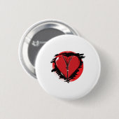 Badge Rond 5 Cm Coeur Zipper (Devant & derrière)