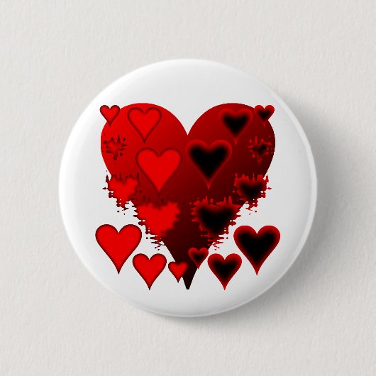 Badge Rond 5 Cm Cœurs (Devant)
