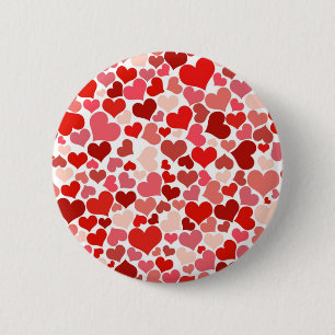 Badge Rond 5 Cm Coeurs