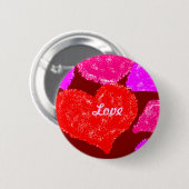 Badge Rond 5 Cm Coeurs (Devant & derrière)