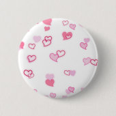 Badge Rond 5 Cm Coeurs (Devant)