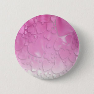 Badge Rond 5 Cm Coeurs abstraits roses et blancs