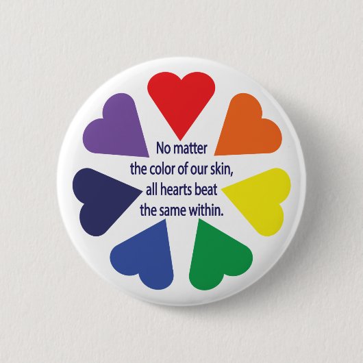 Badge Rond 5 Cm Coeurs arc-en-ciel (Devant)