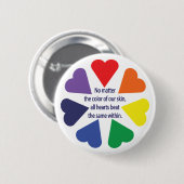Badge Rond 5 Cm Coeurs arc-en-ciel (Devant & derrière)