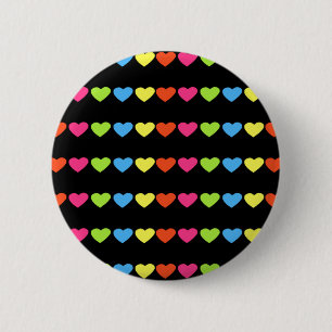 Badge Rond 5 Cm Coeurs au néon