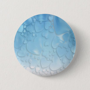 Badge Rond 5 Cm Coeurs bleus Abstraits