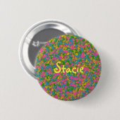 Badge Rond 5 Cm Coeurs Confetti (Devant & derrière)