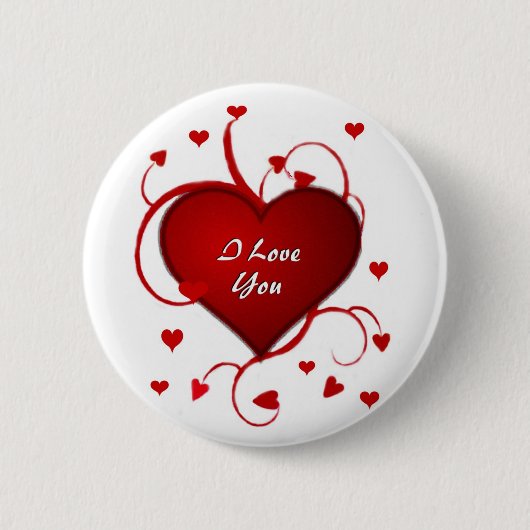 Badge Rond 5 Cm Coeurs d'amour (Devant)