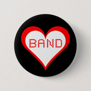 Badge Rond 5 Cm Coeurs de bande