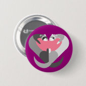 Badge Rond 5 Cm Coeurs de bouton de furets (Devant & derrière)