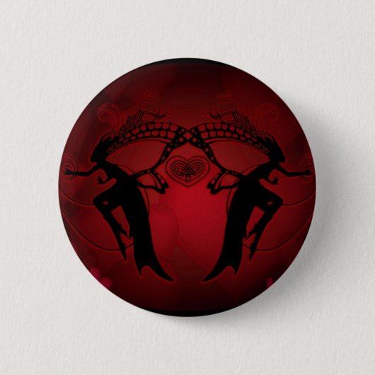 Badge Rond 5 Cm Coeurs de Faery rouges (Devant)