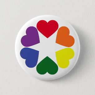 Badge Rond 5 Cm Coeurs de fierté LGBT