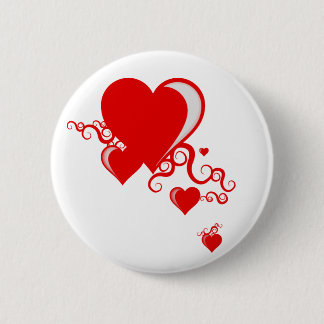 Badge Rond 5 Cm coeurs de gribouillis