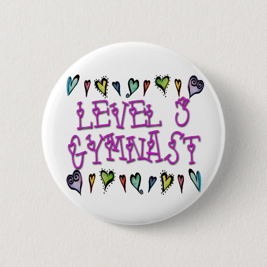 Badge Rond 5 Cm Coeurs de gymnaste du niveau 3 (Devant)