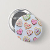 Badge Rond 5 Cm Coeurs de la Saint Valentin (Devant & derrière)