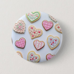Badge Rond 5 Cm Coeurs de la Saint Valentin