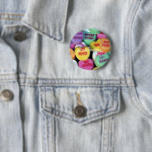 Badge Rond 5 Cm Coeurs de la sucrerie de Valentine (En situation)