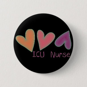 Badge Rond 5 Cm Coeurs de l'infirmière 3 d'ICU