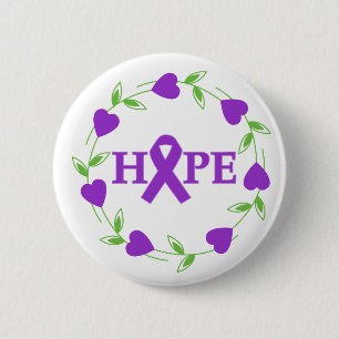 Badge Rond 5 Cm Coeurs de maladie d'Alzheimer d'espoir