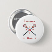 Badge Rond 5 Cm Coeurs de maman de lacrosse (Devant & derrière)