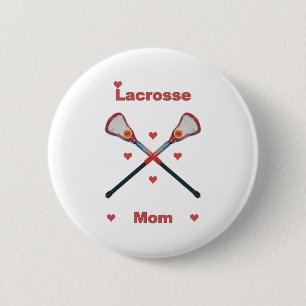 Badge Rond 5 Cm Coeurs de maman de lacrosse