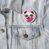 Badge Rond 5 Cm Coeurs de panda (En situation)