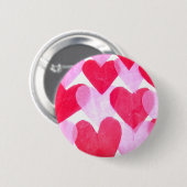 Badge Rond 5 Cm Coeurs de papier (Devant & derrière)