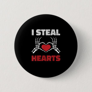 Badge Rond 5 Cm Coeurs de vol Valentines Jour Drôle Skeleton Main