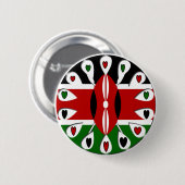 Badge Rond 5 Cm Coeurs du Kenya (Devant & derrière)