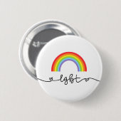 Badge Rond 5 Cm Coeurs et arcs-en-ciel LGBT (Devant & derrière)