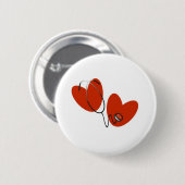 Badge Rond 5 Cm Coeurs et stéthoscope (Devant & derrière)