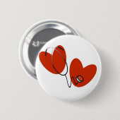Badge Rond 5 Cm Coeurs et T-shirts et cadeaux de stéthoscope (Devant & derrière)